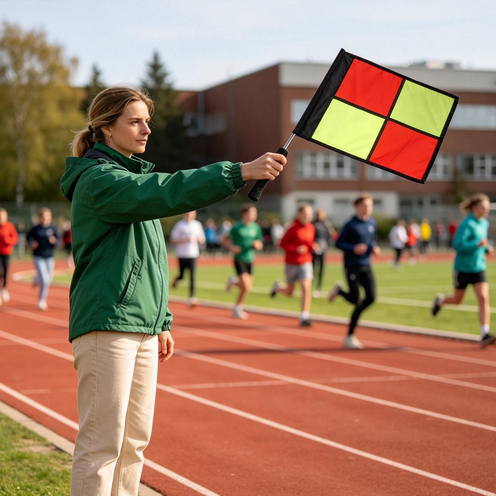 Sports Equipment For Volleyball - Fußball-Schiedsrichterfahnen, 2-teiliges, gut sichtbares Schiedsrichter-Equipment, Spielfeldfahnen