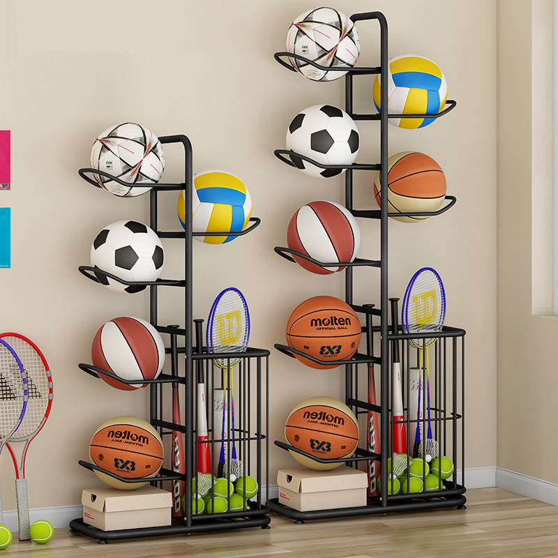 Sports Equipment For Volleyball - Sportball-Aufbewahrungsregal für Basketball, Badminton, Volleyball, freistehender