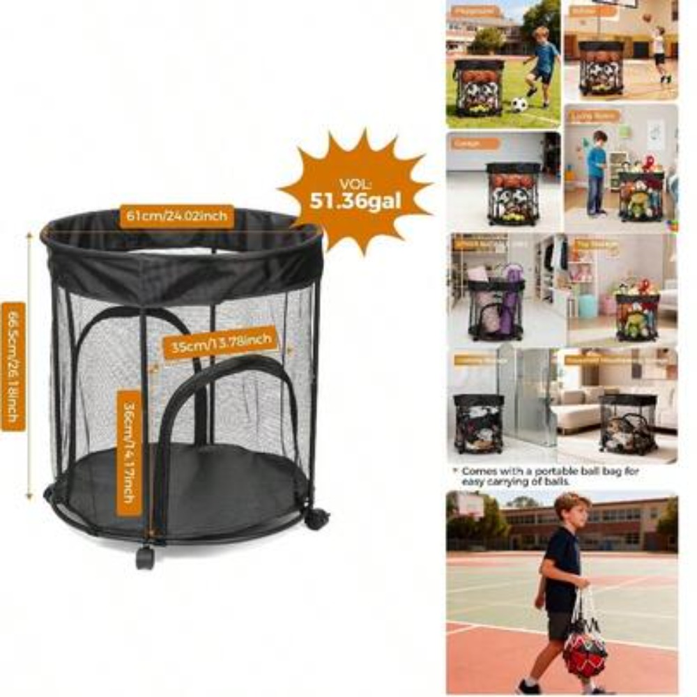 51,36 Gallonen Ballaufbewahrun – Sports Equipment Cart On Wheels Bewertung und Preis